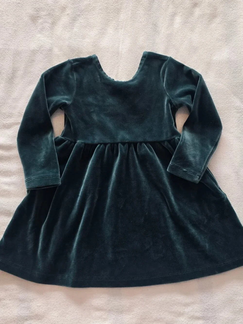 2T Hanna Andersson Green Velour Skater Dress